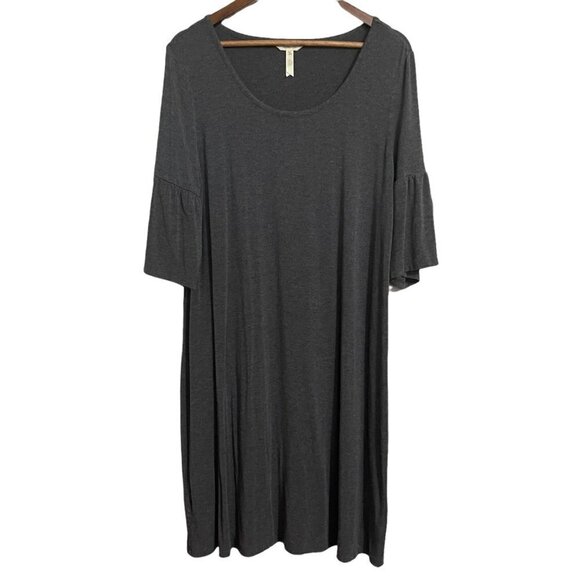Matilda Jane Women's Gray Flutter Sleeve Knee Length Jersey T-Shirt Dress Medium - Picture 1 of 6
